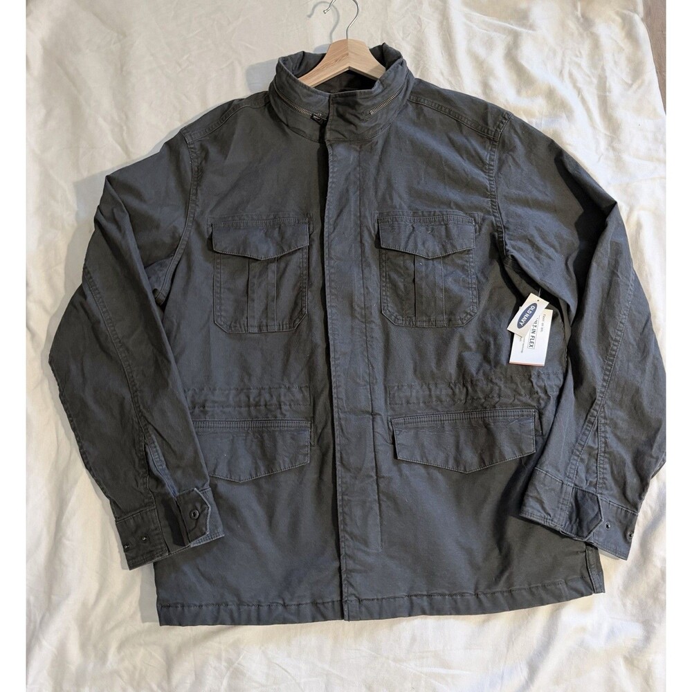 Old Navy M65 Field Jacket XL Men Charcoal Stowaway Hood Military